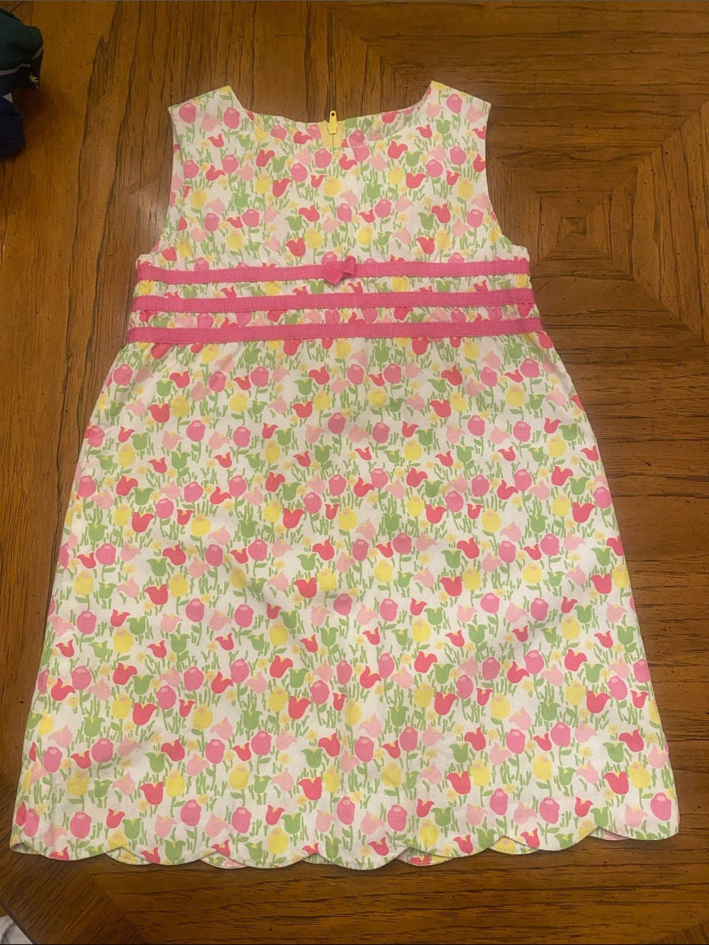 Lilly Pulitzer Pink and Yellow Tulip Print Sleeveless Dress